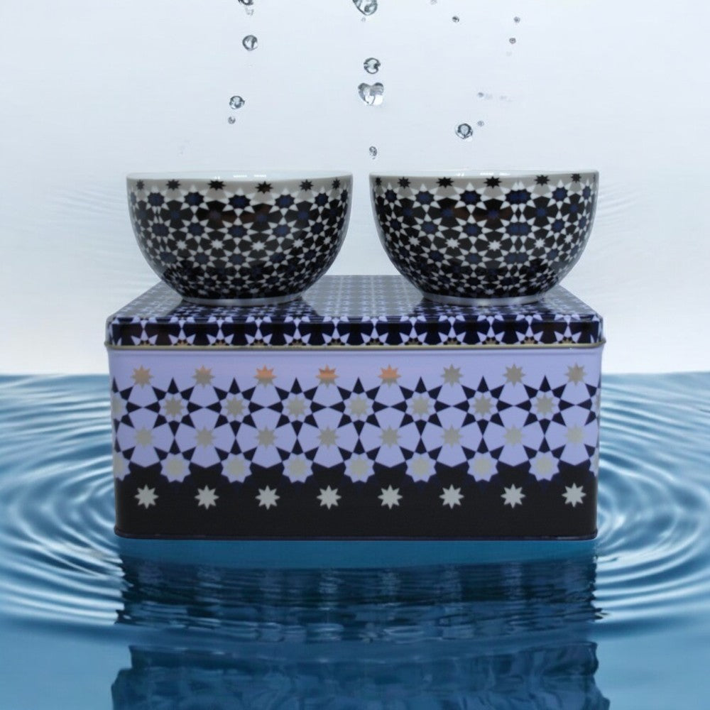 Tin box with 2 bowls Kaokab