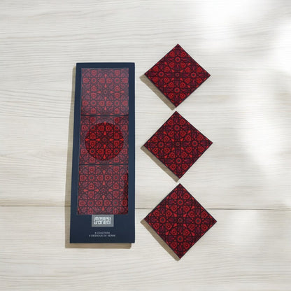 Set of 6 Coaster Kaléa Red