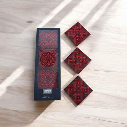 Set of 6 Coaster Matéa Red