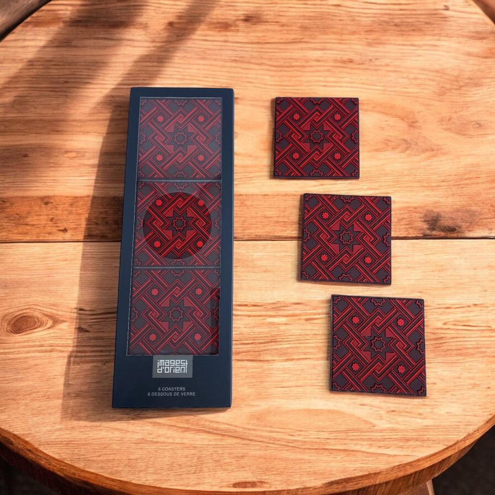 Set of 6 Coaster Matéa Red