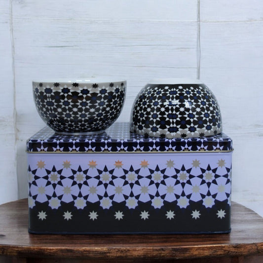 Tin box with 2 bowls Kaokab