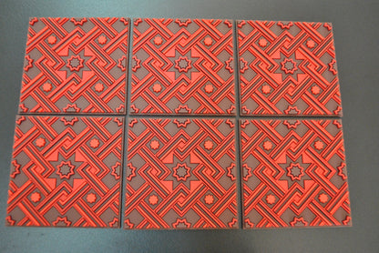 Set of 6 Coaster Matéa Red