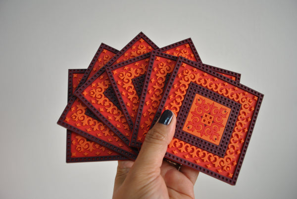 Set of 6 Coaster Sejjadeh Zen Feu