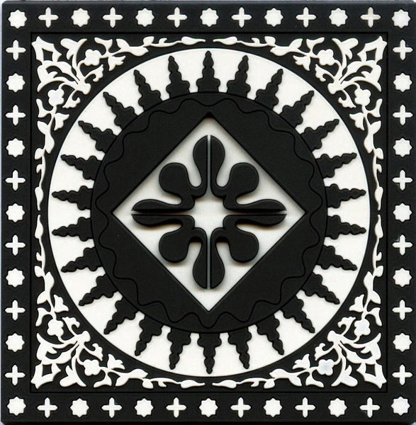 Set of 6 Coasters Mosaic Black & White - Arabesque Boutique - 1